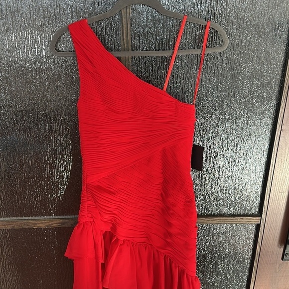Mac Duggal 55908 Ruffle Skirt One Shoulder Dress Elegant Red size 2. - Picture 10 of 12